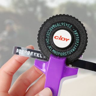 CIDY Embossing MOTEX C101  Mini DIY Manual Typewriter Fit For 9mm 3D Label Tape Purple