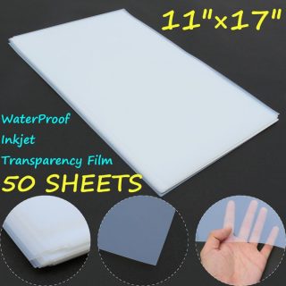 50 Sheets 11''x17'' PET Waterproof Inkjet Transparency Film For Screen Printing