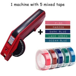 Manual Labeling Machine E5500 Label Printer With Tapes Fit For 9mm/12mm 3D Embossed Label Tape RED