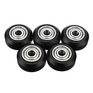 5Pcs One Pack 3D Printer Part POM Material Big Pulley Wheel With Bearings Black