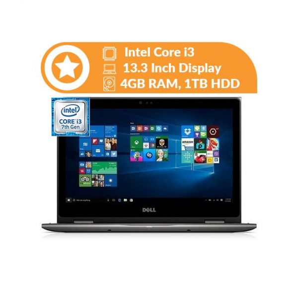DELL Inspiron 13.3" 2-in-1 Laptop (7th Gen Core I3 (up To 2.40 GHz), 4GB, 1TB HDD) Windows 10 - Gray + 16GB Flash Drive