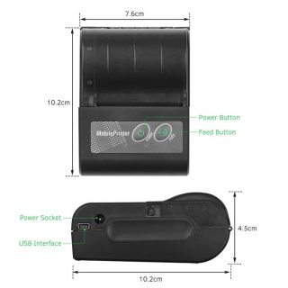 Portable Wireless BT 58mm Thermal Receipt Printer Mini