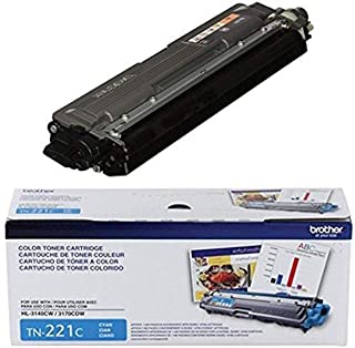 Brother Printer TN221BK Standard Yield Black Toner Cartridge and Brother Printer TN221C Standard Yield Cyan Toner Cartridge Bundle