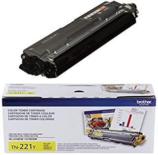 Brother Printer TN221BK Standard Yield Black Toner Cartridge and Brother Printer TN221Y Standard Yield Yellow Toner Cartridge Bundle
