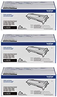 Brother Genuine Black Toner Cartridge 3-Pack, TN820, Replacement Black Toner, Page Yield Up to 3,000 Pages Each