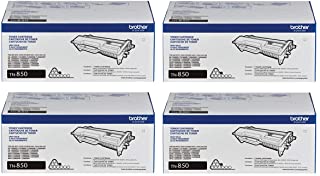 Brother Genuine High Yield Black Toner Cartridge 4-Pack, TN850, Replacement Black Toner, Page Yield Up to 8,000 Pages Each