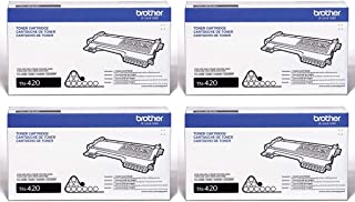 Brother Genuine Black Toner Cartridge 4-Pack, TN420, Replacement Black Toner, Page Yield Up to 1,200 Pages Each